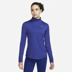 Nike Pro Training Shirt Therma-FIT - Deep Royal Blue/Particle Grey Woman