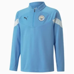 Manchester City Training Shirt 1/4 Zip - Team Light Blue/PUMA White