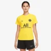 Nike Paris Saint Germain Training T-Shirt Dri-FIT Pre Match Jordan X PSG - Tour Yellow/Black Woman