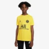 Nike Paris Saint Germain Training T-Shirt Dri-FIT Pre Match Jordan X PSG - Tour Yellow/Black Kids