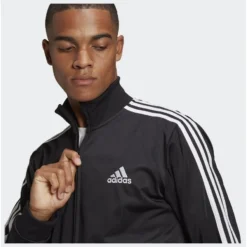 Adidas Training Suit Essentials 3-Stripes - Black/White -Track Fit Wear Sales 98017330e902