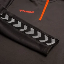 Hummel Training Shirt Authentic 1/2 Zip - Asphalt/Red -Track Fit Wear Sales d6d73695288c