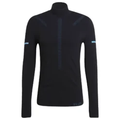 Adidas Running Shirt Primeknit Midlayer - Black/Blue Rush