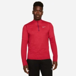 Nike Running Shirt 1/2 Zip Dri-FIT Element - University Red/Reflect Silver